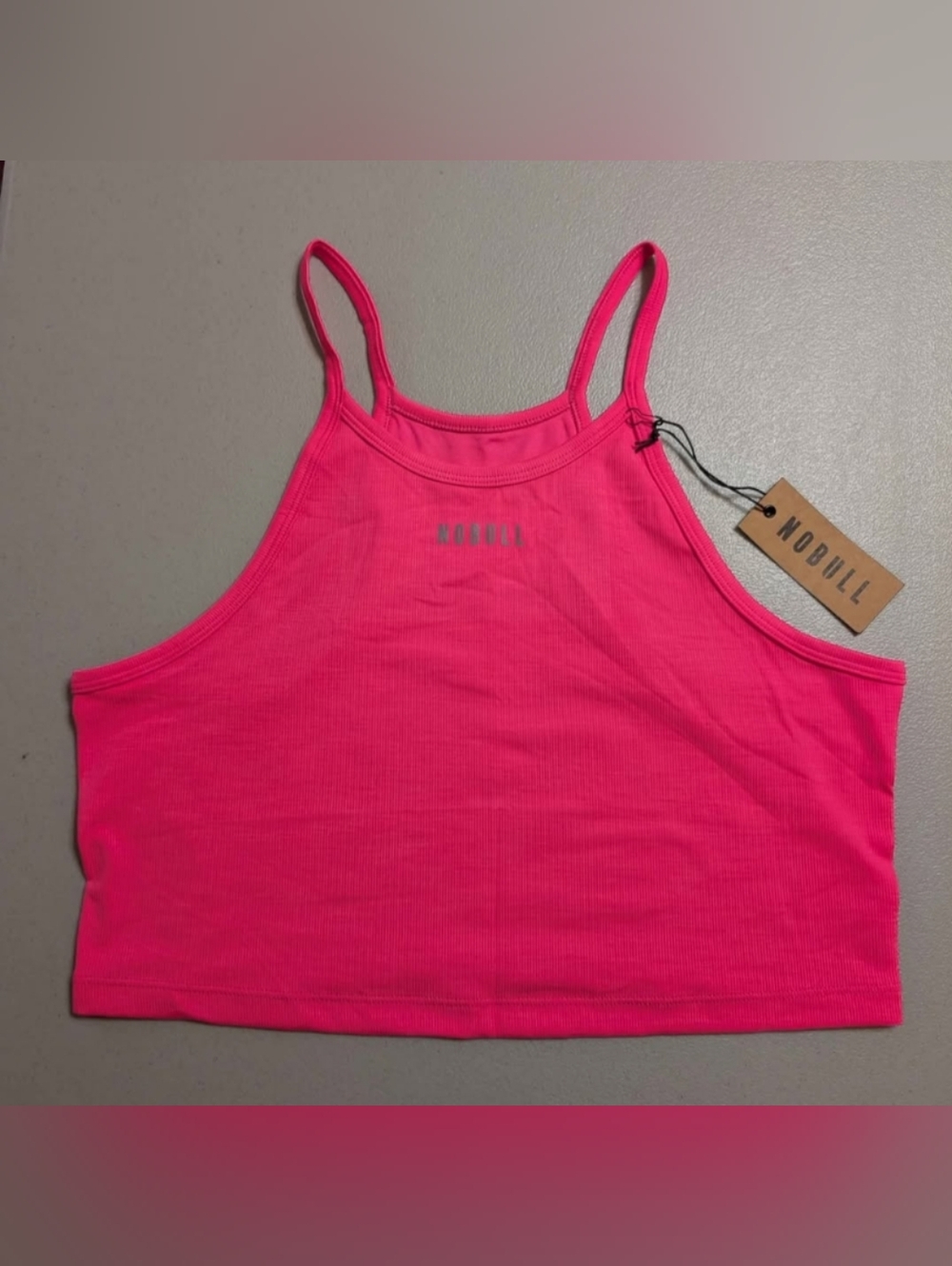 NWT hot pink NoBull crop top, XL